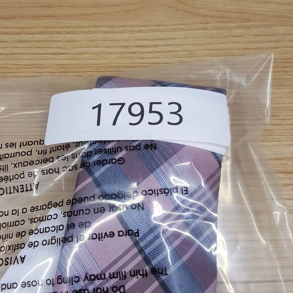 CALVIN KLEIN Mens Neck Tie Pink Plaid Classic Pointed Silk Blend - Picture 6 of 6